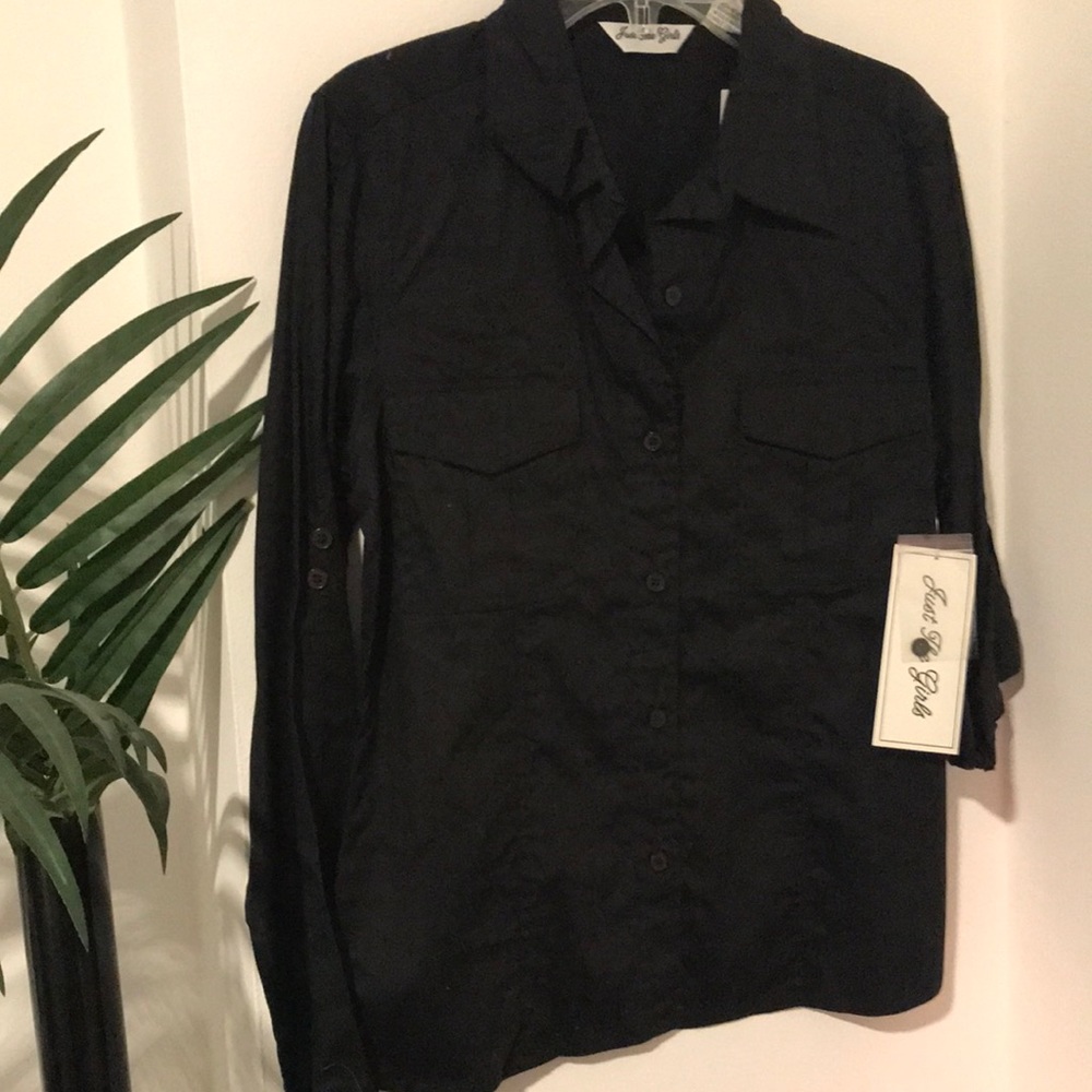 NWT-Just the girls button down shirt 100% cotton